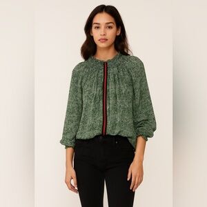 RUNGOLEE Brooklyn smocked full sleeves silk blouse Nov sale